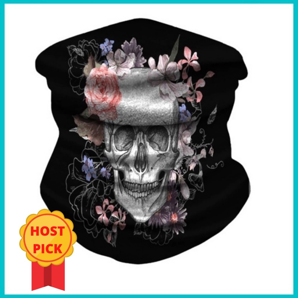 🔵 80% off 🔵 Floral Skull Mask Gaiter Scarf